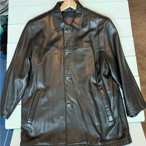 JOHNSTON & MURPHY Genuine Lamb Leather Shell Removable Liner Coat Jacket